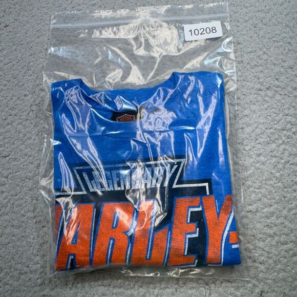 Harley Davidson Shirt‎ Men Medium Blue Stans Batavia New York Motorcycles Crew - Picture 16 of 16